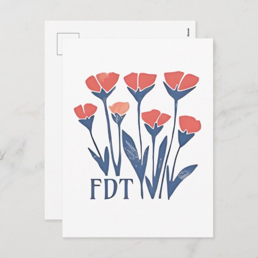 FDT Bloemenguirlande Subtiel Vrouwelijk Boho Anti- Feestdagenkaart (Voorkant / Achterkant)