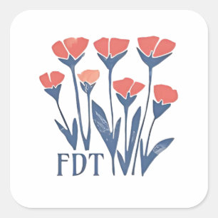 FDT Bloemenguirlande Subtiel Vrouwelijk Boho Anti- Vierkante Sticker