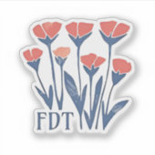 FDT Bloemenkrans Subtiele Vrouwelijke Boho Anti-Tr Sticker (Voorkant)