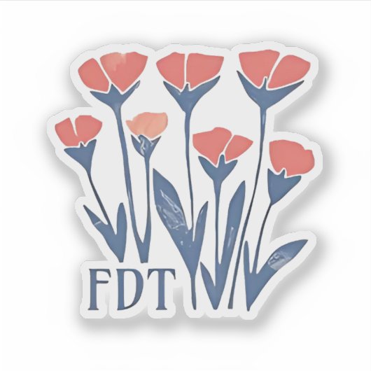 FDT Bloemenkrans Subtiele Vrouwelijke Boho Anti-Tr Sticker (Voorkant)