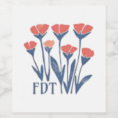 FDT Bloemenkrans Subtiele Vrouwelijke Boho Anti-Tr Wijn Etiket (Enkel label)