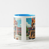 FDT Cat met School voor leraren Tweekleurige Koffiemok (Center)