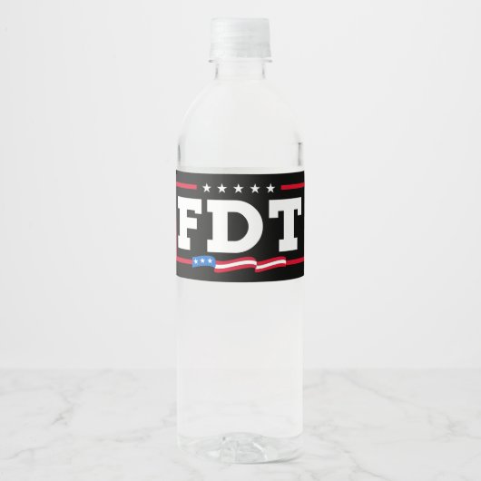 FDT Grappig Anti-Trump No-Trump Waterfles Etiket (Voorkant)