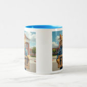 FDT Kat met Teken Regenboog Tweekleurige Koffiemok (Center)