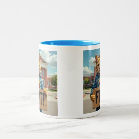 FDT Kat met Teken Regenboog Tweekleurige Koffiemok (Center)