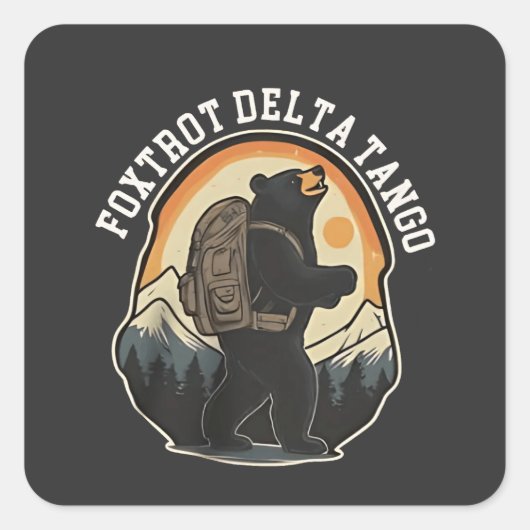 FDT Resist Beer Foxtrot Delta Tango Vierkante Sticker (Voorkant)