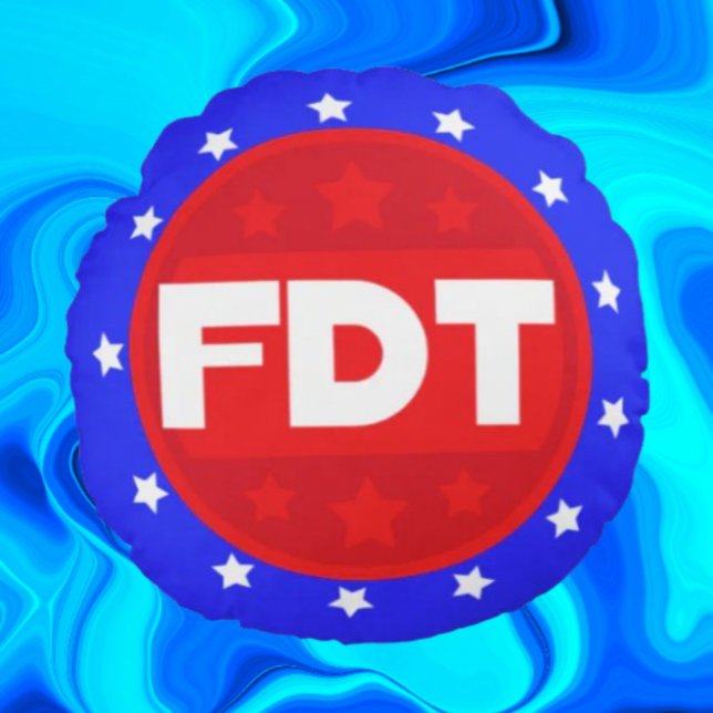 FDT | Rood, Wit & Blauw Ronde Statement Kussen (Creator heeft geüpload)