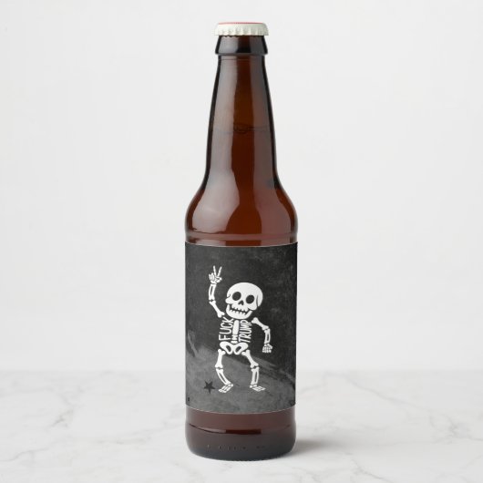 FDT Trump Grappig Anti Trump Skelet Bier Etiket (Voorkant)