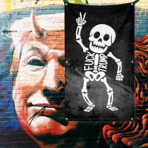 FDT Trump Grappig Anti Trump Skelet Spandoek