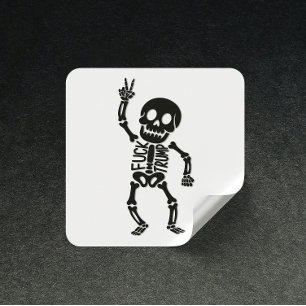 FDT Trump Grappig Anti Trump Skelet Vierkante Sticker