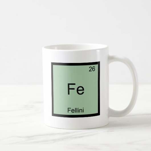 Fe - Fellini Grappige Chemie Element Symbool T-shi Koffiemok (Rechts)
