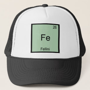 Fe - Fellini Grappige Chemie Element Symbool T-shi Trucker Pet