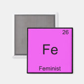Fe - Feministisch Grappig Chemie Element Symbool T Magneet (Voorkant / Achterkant)