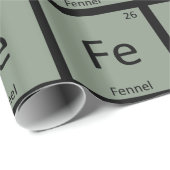 Fe - Fennel Chemistry Periodic Table Symbool Cadeaupapier (Rol Hoek)