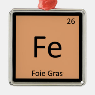 Fe - Foie Gras Chemistry Periodic Table Symbol Metalen Ornament