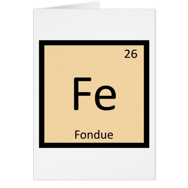 Fe - Fondue Scheikunde Periodiek Systeem Symbool (Voorkant)