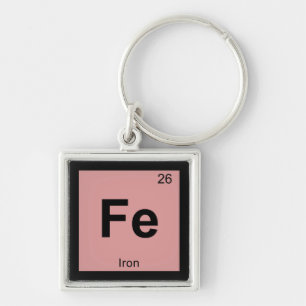 Fe - IJzerchemie Periodieke Tabel Symbool Element Sleutelhanger