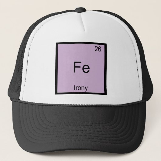 Fe - Ironie Grappige Chemie Element Symbool T-Shir Trucker Pet (Voorkant)