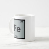 Fe - Irony Chemistry Periodic Table Symbol Koffiemok (Voorkant links)