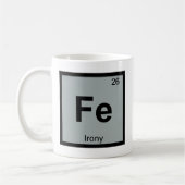 Fe - Irony Chemistry Periodic Table Symbol Koffiemok (Links)