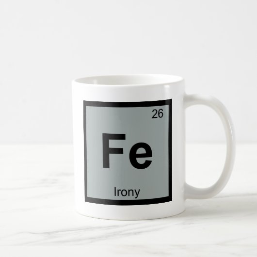 Fe - Irony Chemistry Periodic Table Symbol Koffiemok (Rechts)