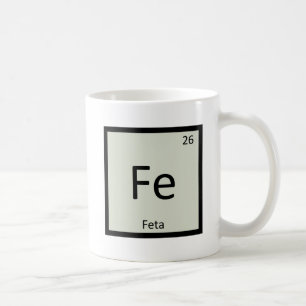 Fe - Kaas Feta Scheikunde Periodiek Systeem Symboo Koffiemok