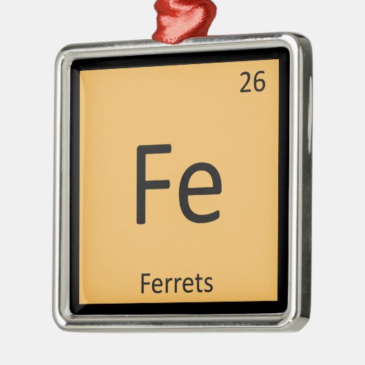 Fe - Regeltabel voor de chemie van fretten Metalen Ornament (Links)