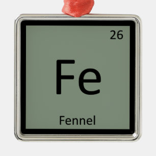 Fe - Venkel Chemie Periodiek Systeem Symbool Metalen Ornament