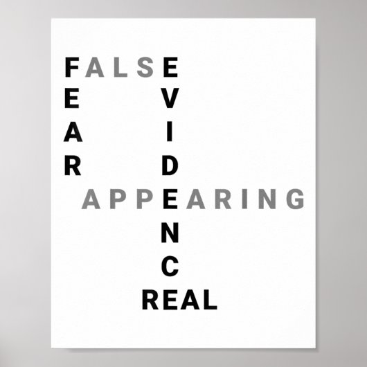 Fear False Evidence Appearing Real Motivational Poster (Voorkant)