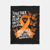 Fear Into Courage Orange Ribbon Multiple Sclerosis Fleece Deken (Voorkant)