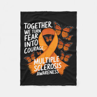 Fear Into Courage Orange Ribbon Multiple Sclerosis Fleece Deken