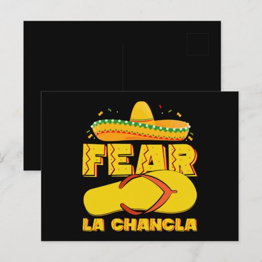 Fear La Chancla Grappige Mexicaanse Cinco De Mayo Briefkaart (Voorkant / Achterkant)