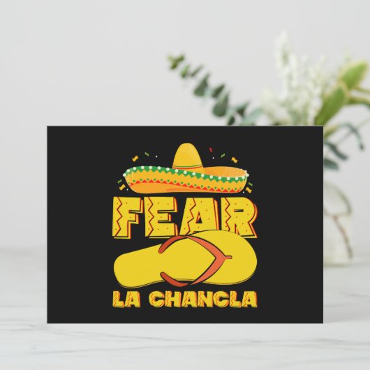 Fear La Chancla Grappige Mexicaanse Cinco De Mayo Kaart (Staand voorkant)