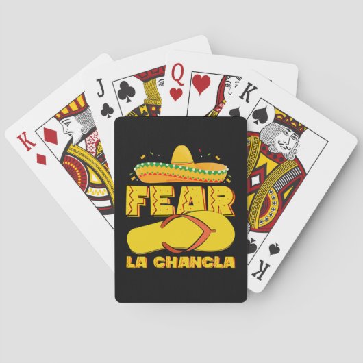Fear La Chancla Grappige Mexicaanse Cinco De Mayo Pokerkaarten (Achterkant)