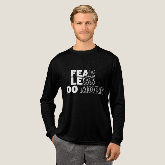"Fear Less do more" Motivatie Mannen Tri-Blend Shirt (Voorkant)