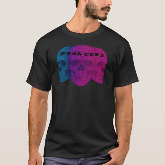 Fear Less - Fearless Skulls Zwart T-shirt (Voorkant)