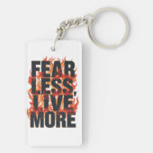 "Fear Less, Live More" Inspirational Quote Sleutelhanger (achterkant)