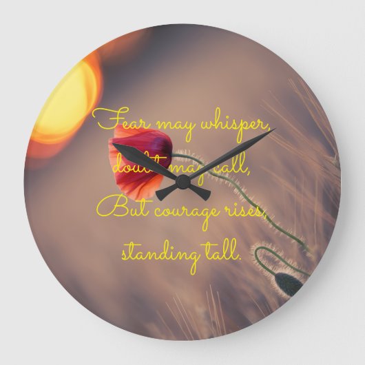 Fear Motivation Wall Clock Grote Klok (Voorkant)