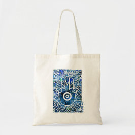 Fear No Evil Hamsa wervelt rond Tote Bag