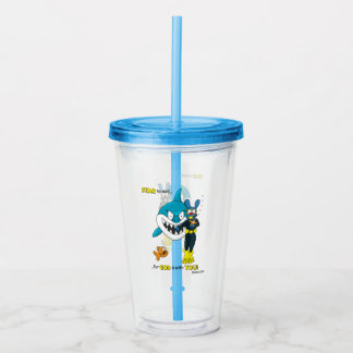 Fear No Evil Shark Tbone acryl tumbler cup Drinkbeker