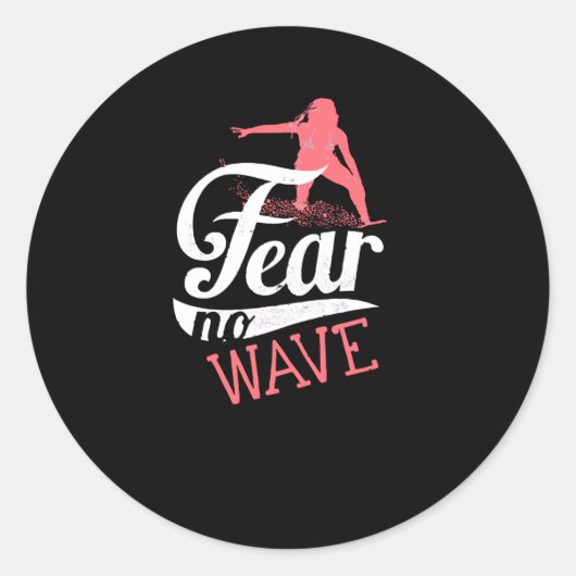 Fear no Wave Ronde Sticker (Voorkant)