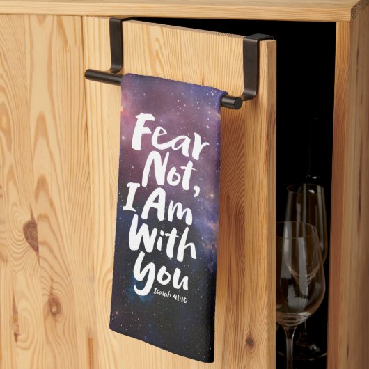 FEAR NOT, I AM with you - Isaiah 41:10 Christelijk Theedoek (Derde Gevouwen)