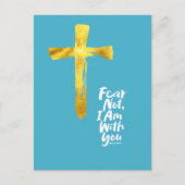 FEAR NOT, IK BEN bij je Gold Cross - Isaiah 41:10 Feestdagenkaart (Voorkant)