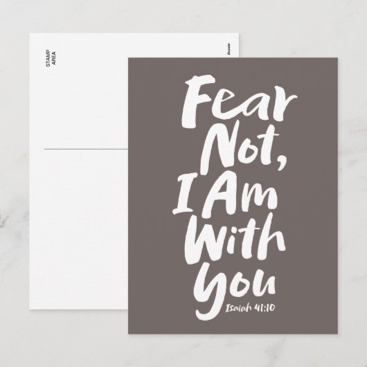 FEAR NOT, IK BEN bij je met je religieuze trouw, I Feestdagenkaart (Voorkant / Achterkant)
