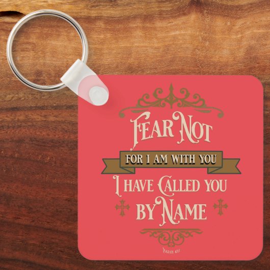 "Fear Not" Vintage Scripture  Sleutelhanger (Voorkant)