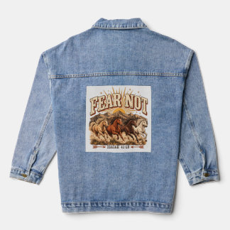 Fear Not Wilde Paarden Christelijk Geloof Denim Ja Jacket