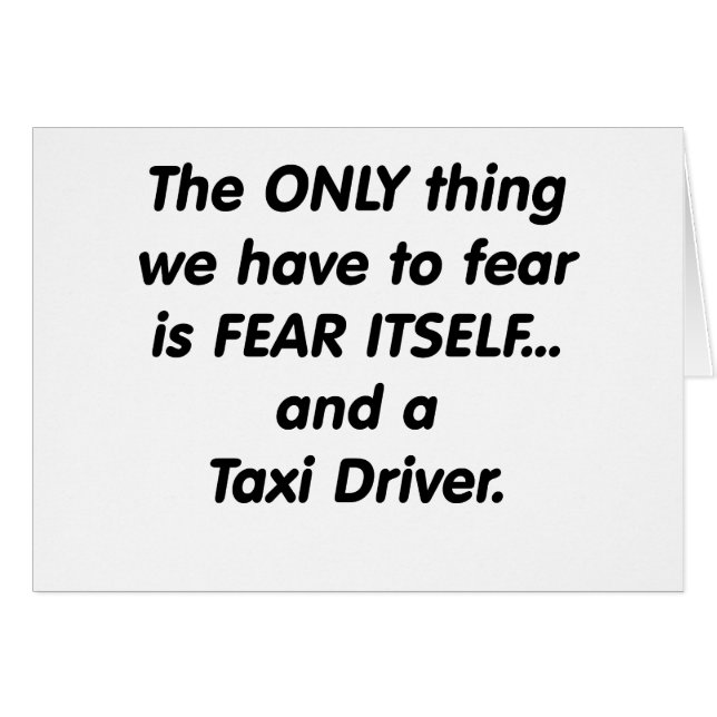 Fear Taxi Driver (Voorkant Horizontaal)