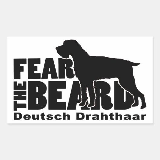 Fear the Beard - Deutsch Drahthaar Gear Rechthoekige Sticker (Voorkant)