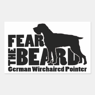 Fear the Beard - Duits Wirehaired Pointer Gear Rechthoekige Sticker