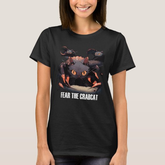 Fear the Crabcat Crab cat Cryptid Cryptozoology T-shirt (Voorkant)